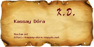 Kassay Dóra névjegykártya